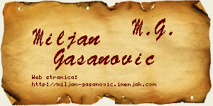 Miljan Gašanović vizit kartica